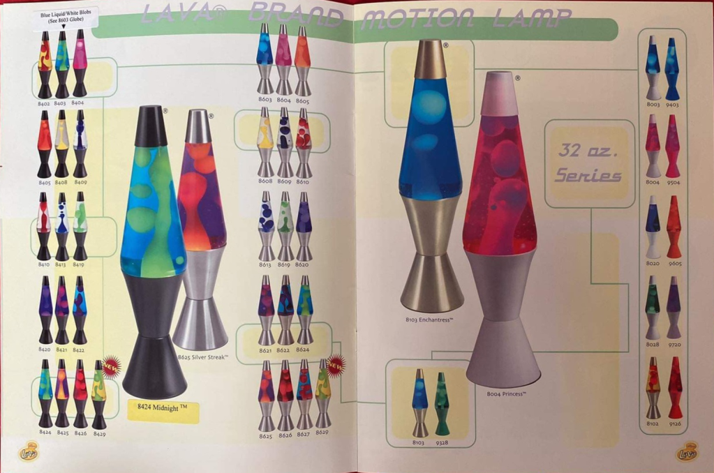 2001 Lava World Catalog. Ad. Advertisement. Lava lamp