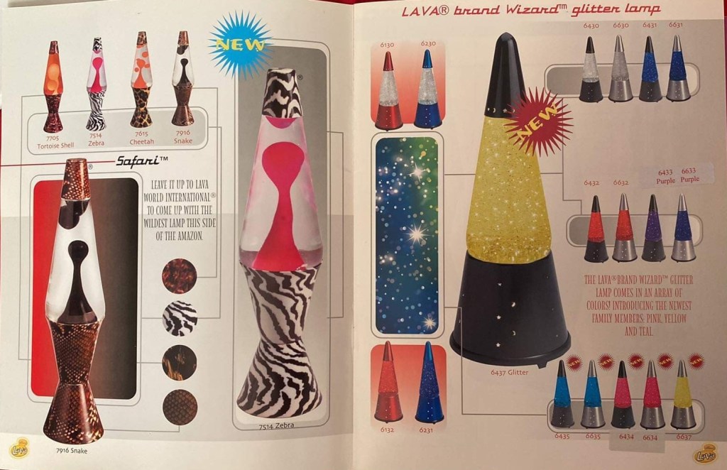 2001 Lava World Catalog. Ad. Advertisement. Lava lamp