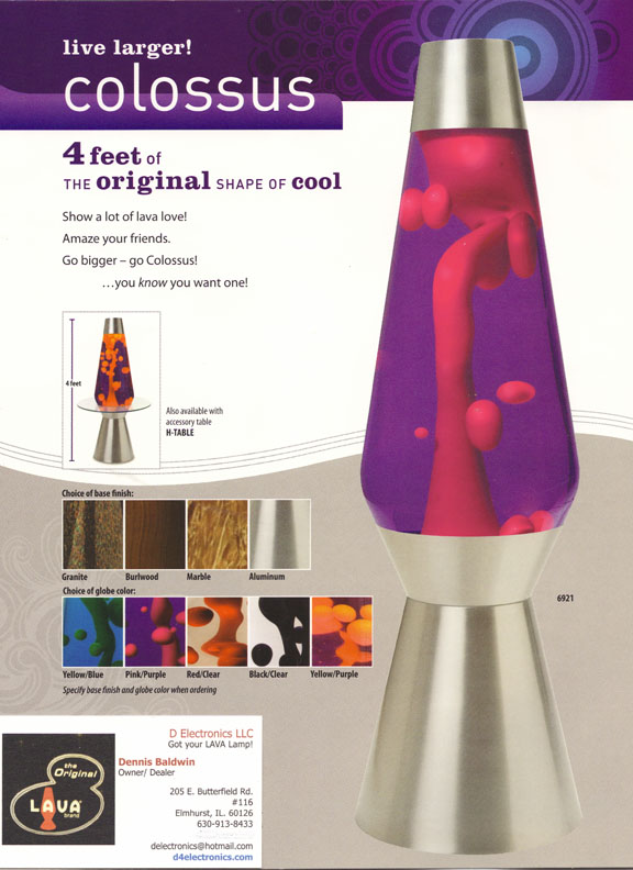 2009 Lava Brand Catalog. Lava Lamp Colossus