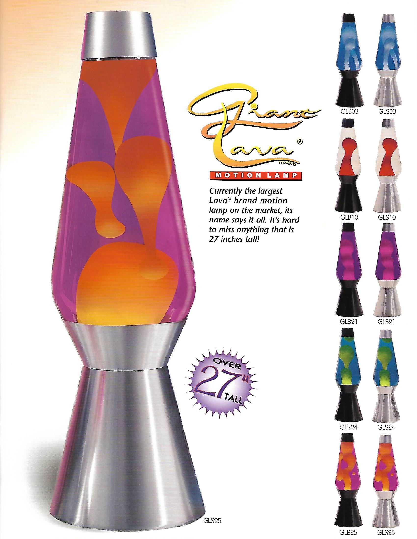 1996 Lava Brand Catalog. Ad. Advertisement. Lava Lamp