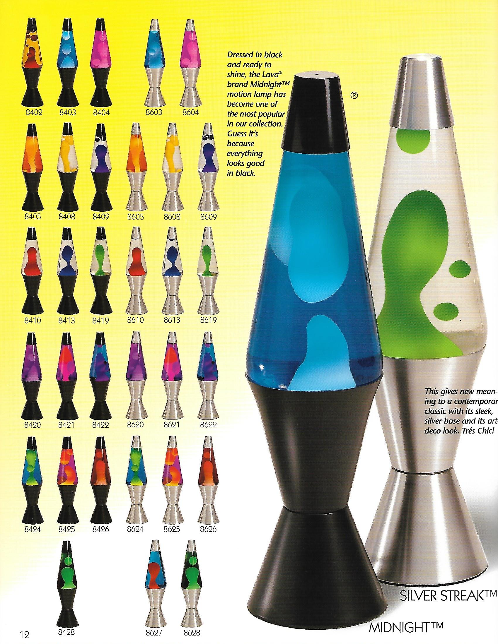 1996 Lava Brand Catalog. Ad. Advertisement. Lava Lamp