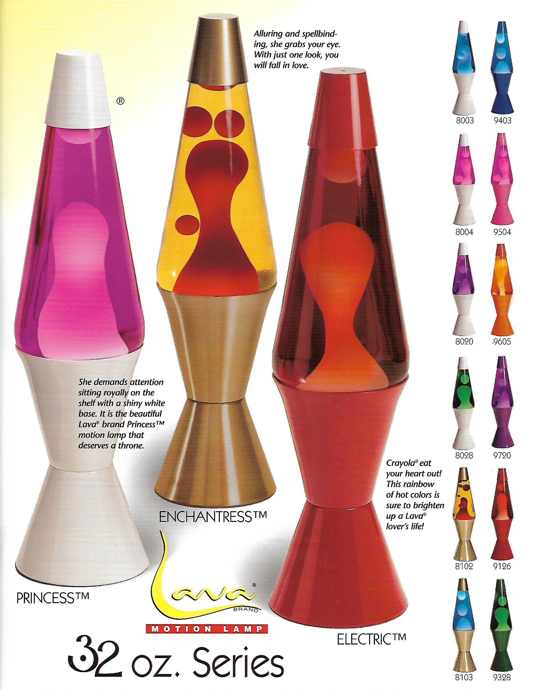 1996 Lava Brand Catalog. Ad. Advertisement. Lava Lamp