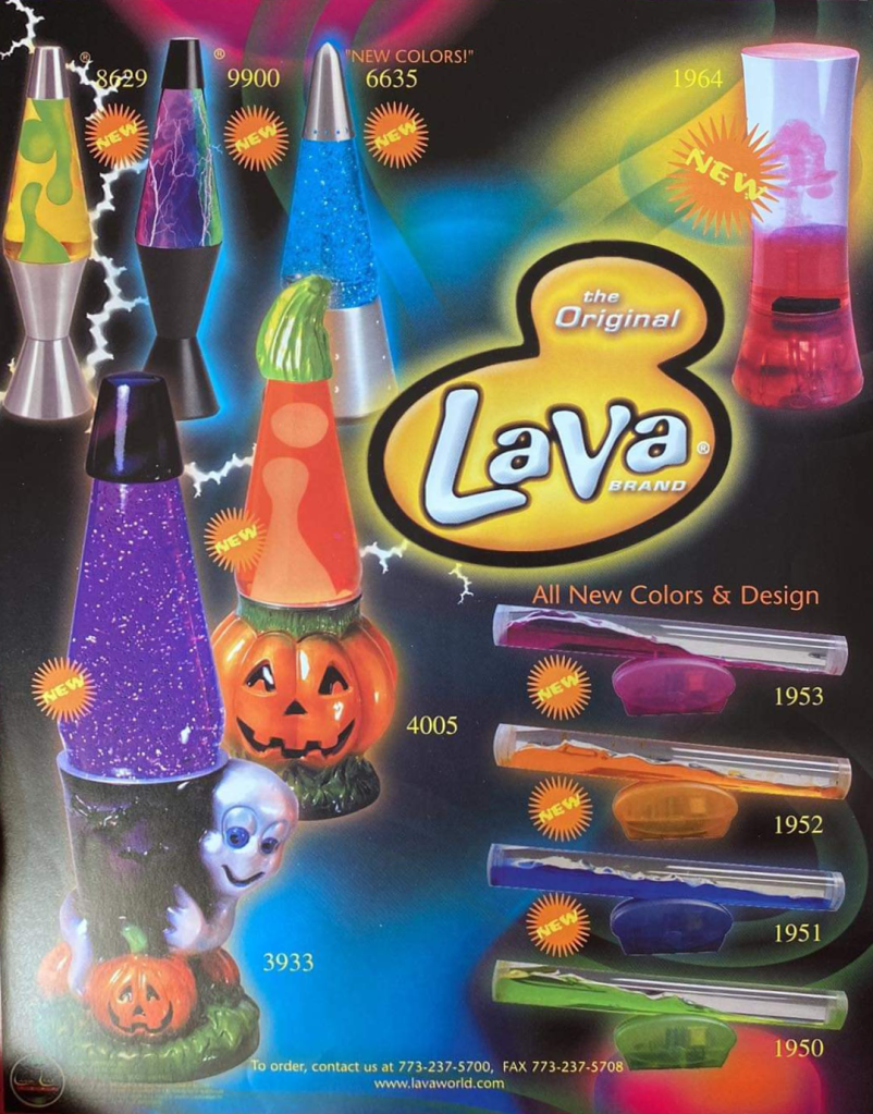 2001 Lava World Catalog Insert. Ad. Advertisement. Lava lamp