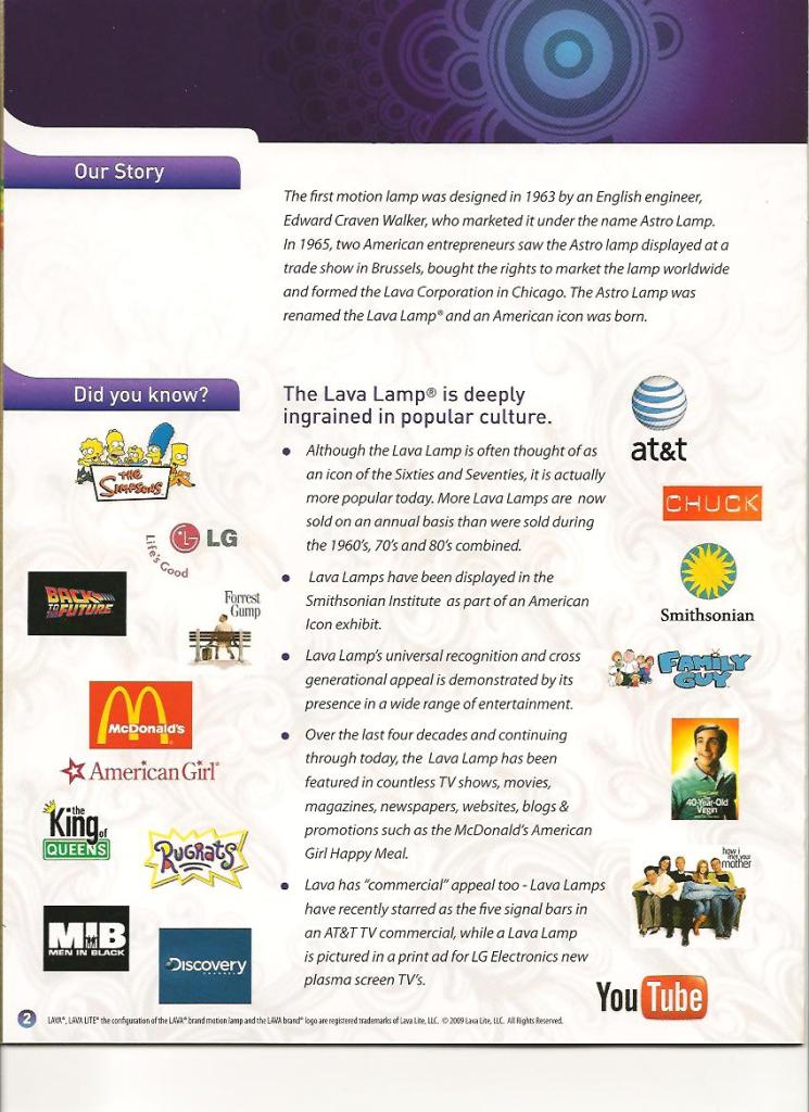 2009 Lava Brand Catalog. Lava Lamp