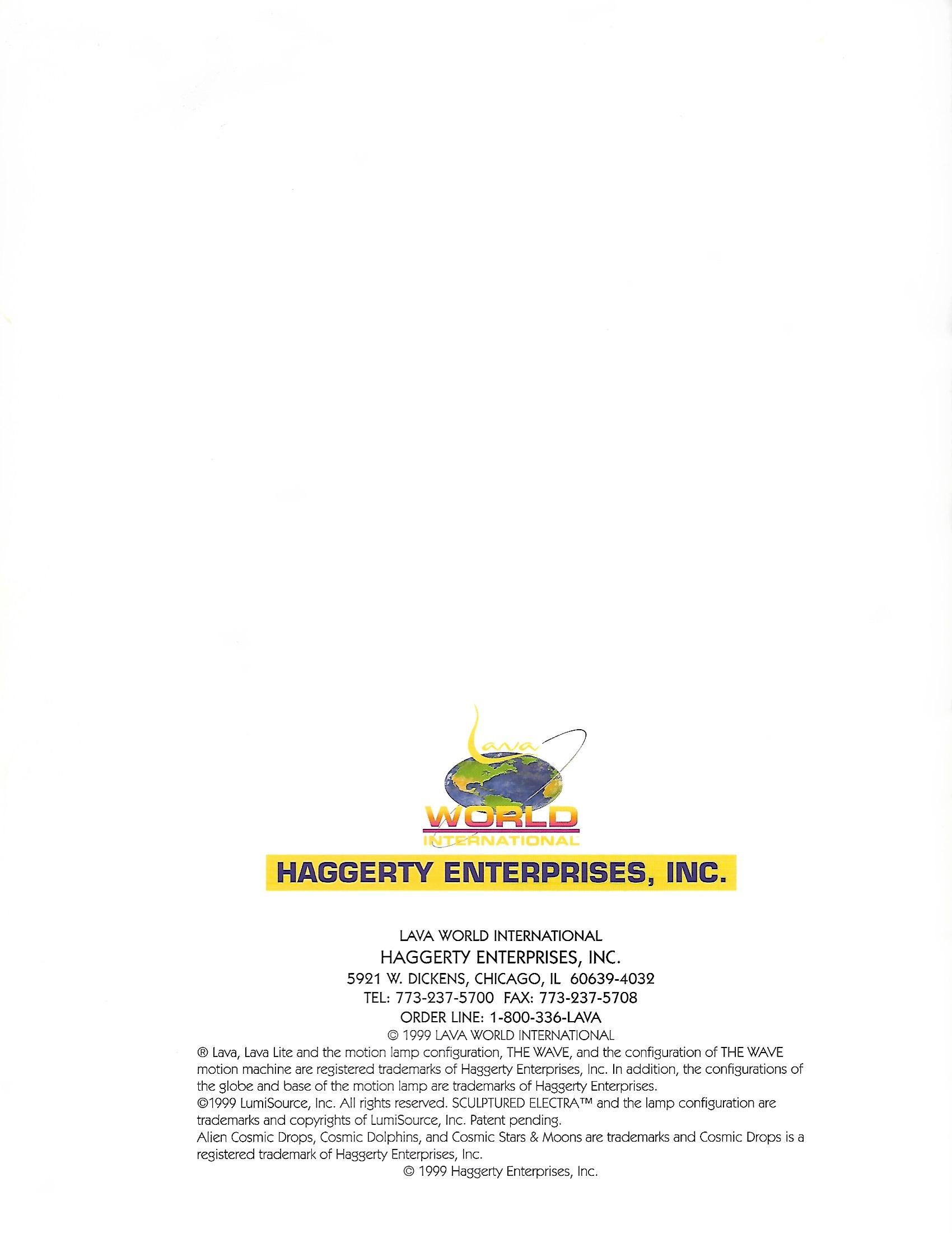 Late 1999 Lava Lite Catalog Lava Lamp