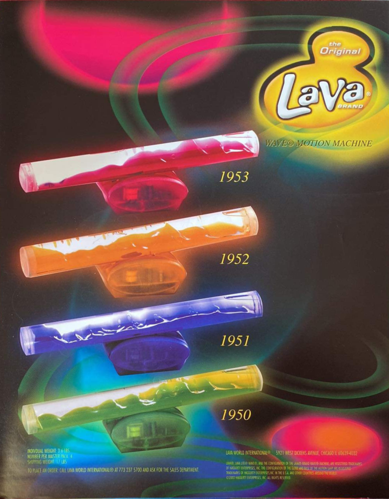 2001 Lava World Catalog Insert. Ad. Advertisement. Lava lamp