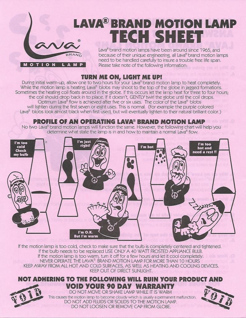 2001 Lava World Catalog Insert. Ad. Advertisement. Lava lamp