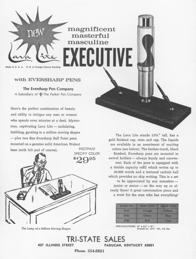 Executive vintage lava lamp lava lite advertisement catalog