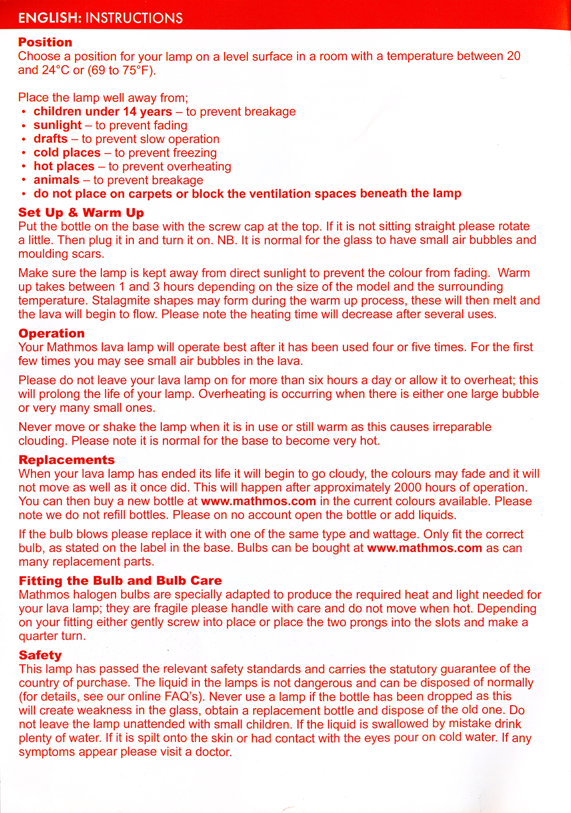 Mathmos lava lamp instructions manual