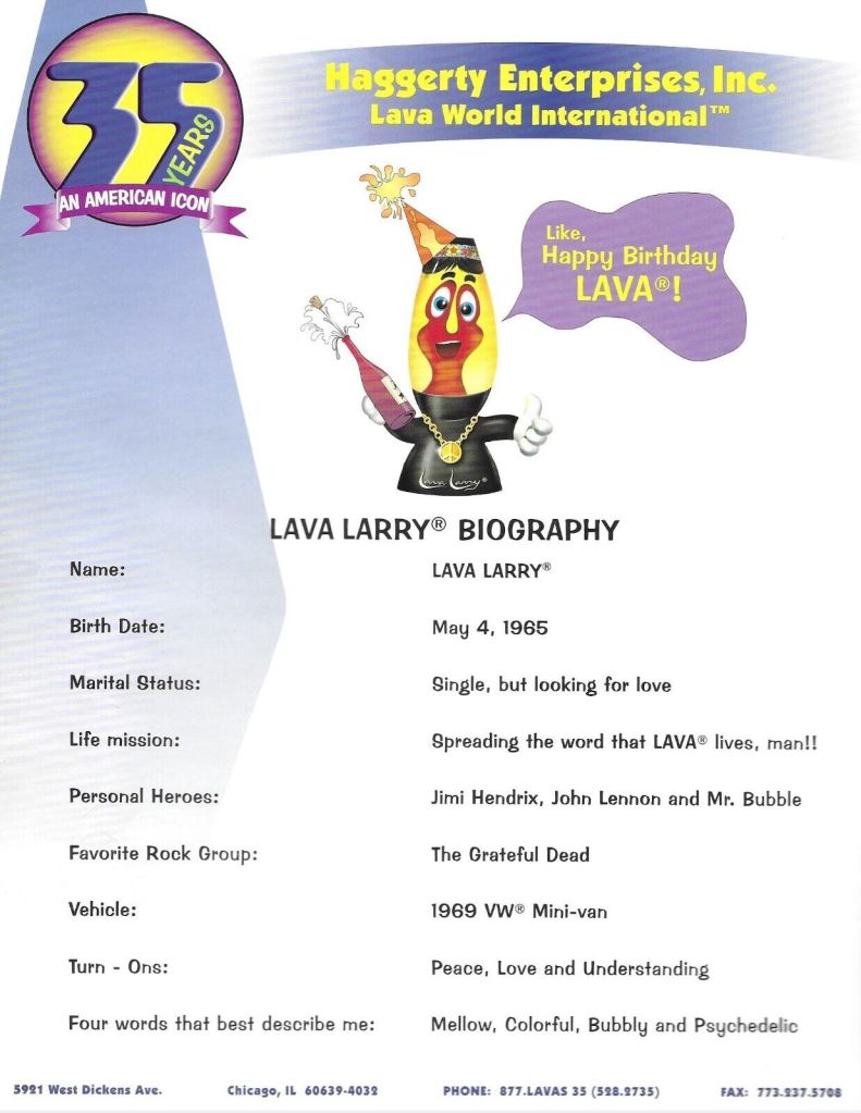 2000 Lava World Catalog. Ad. Advertisement Lava Lamp