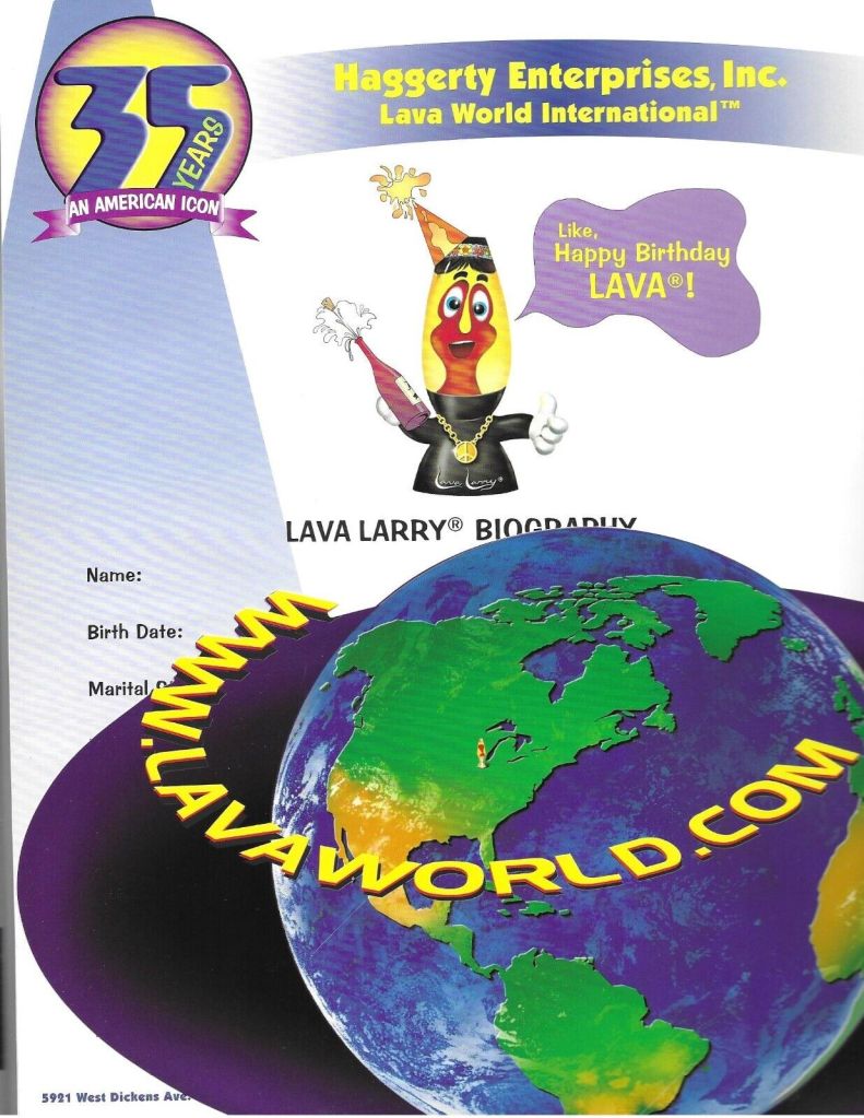 2000 Lava World Catalog. Ad. Advertisement Lava Lamp